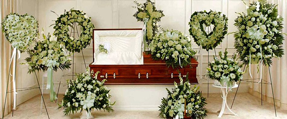 Green Sympathy Funeral Flower Arrangements