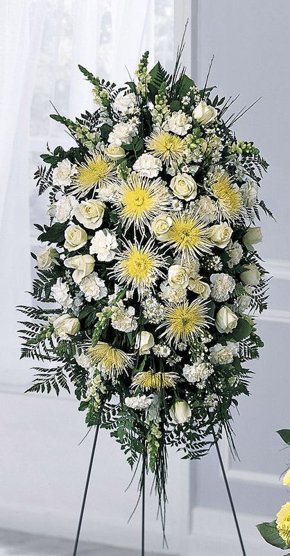 Canadian White Spray Arrangement h1960 | Funeral Flowers