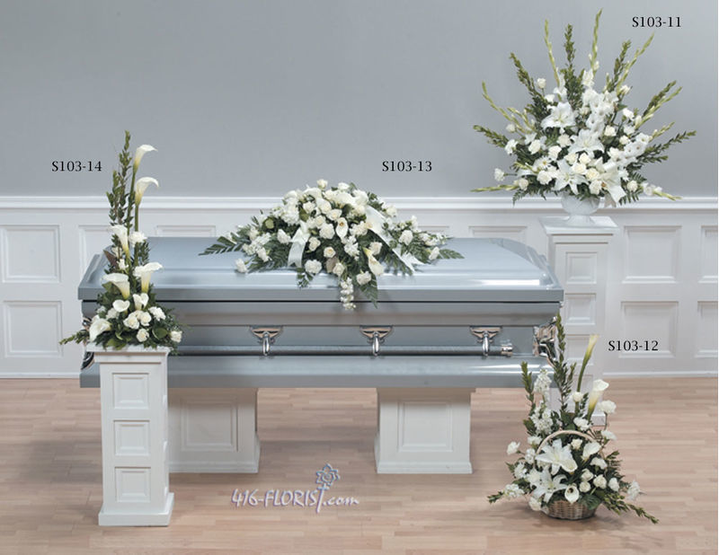 White Funeral Flower Package h1949 Funeral Flowers Delivery in
