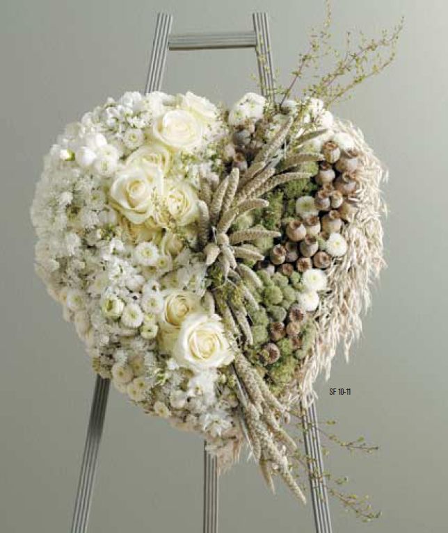 Modern Funeral Heart Arrangement h2432 Funeral Flowers Delivery in
