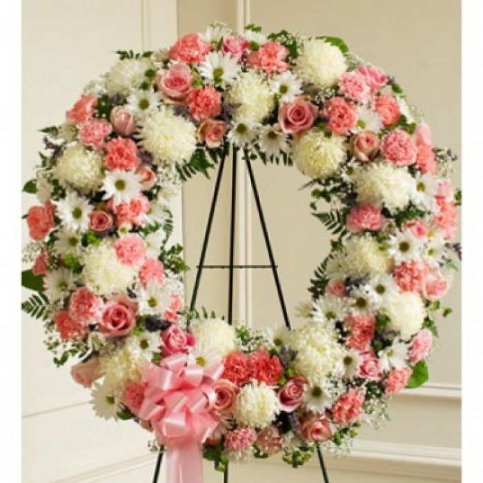 Pink & White Funeral Flower Package h3371 Funeral Flowers Delivery in