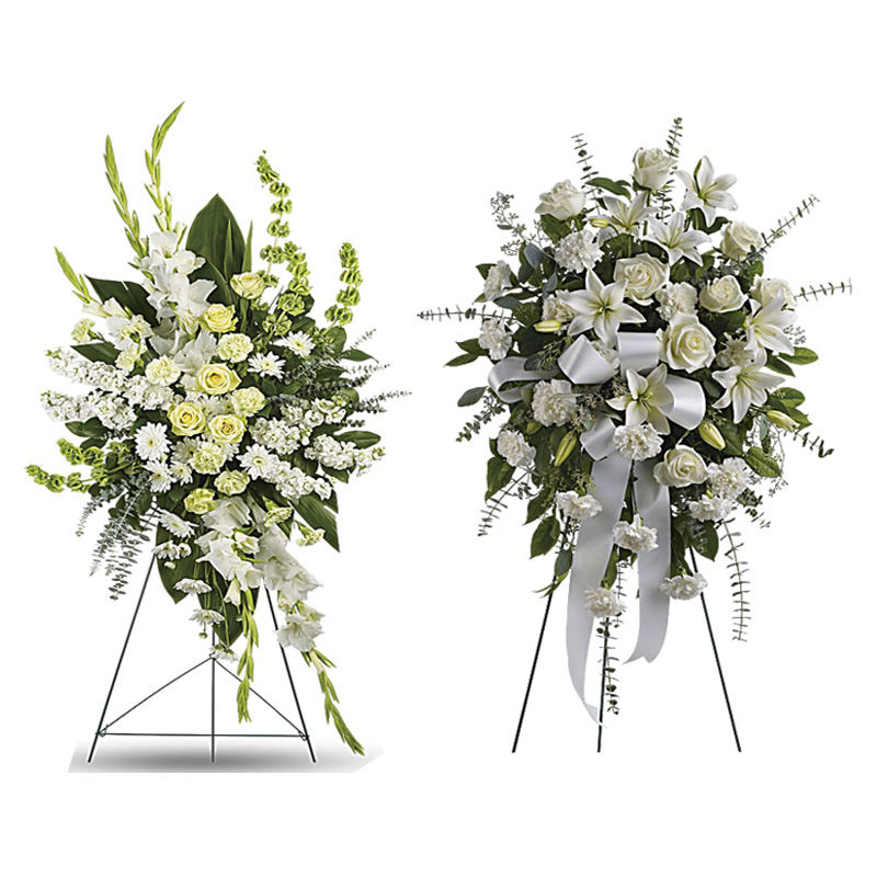 Sympathy White Standing Spray h3968 Funeral Flowers Delivery in